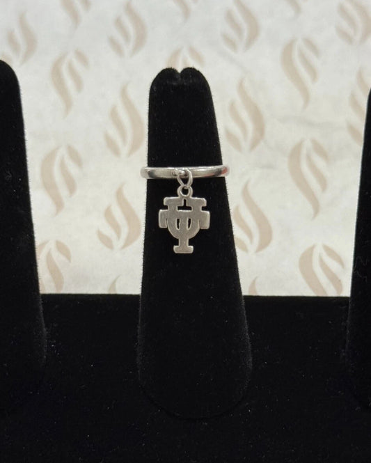 Pre-Owned James Avery Retired Sterling Silver University of Texas Dangle Charm Ring Size 5