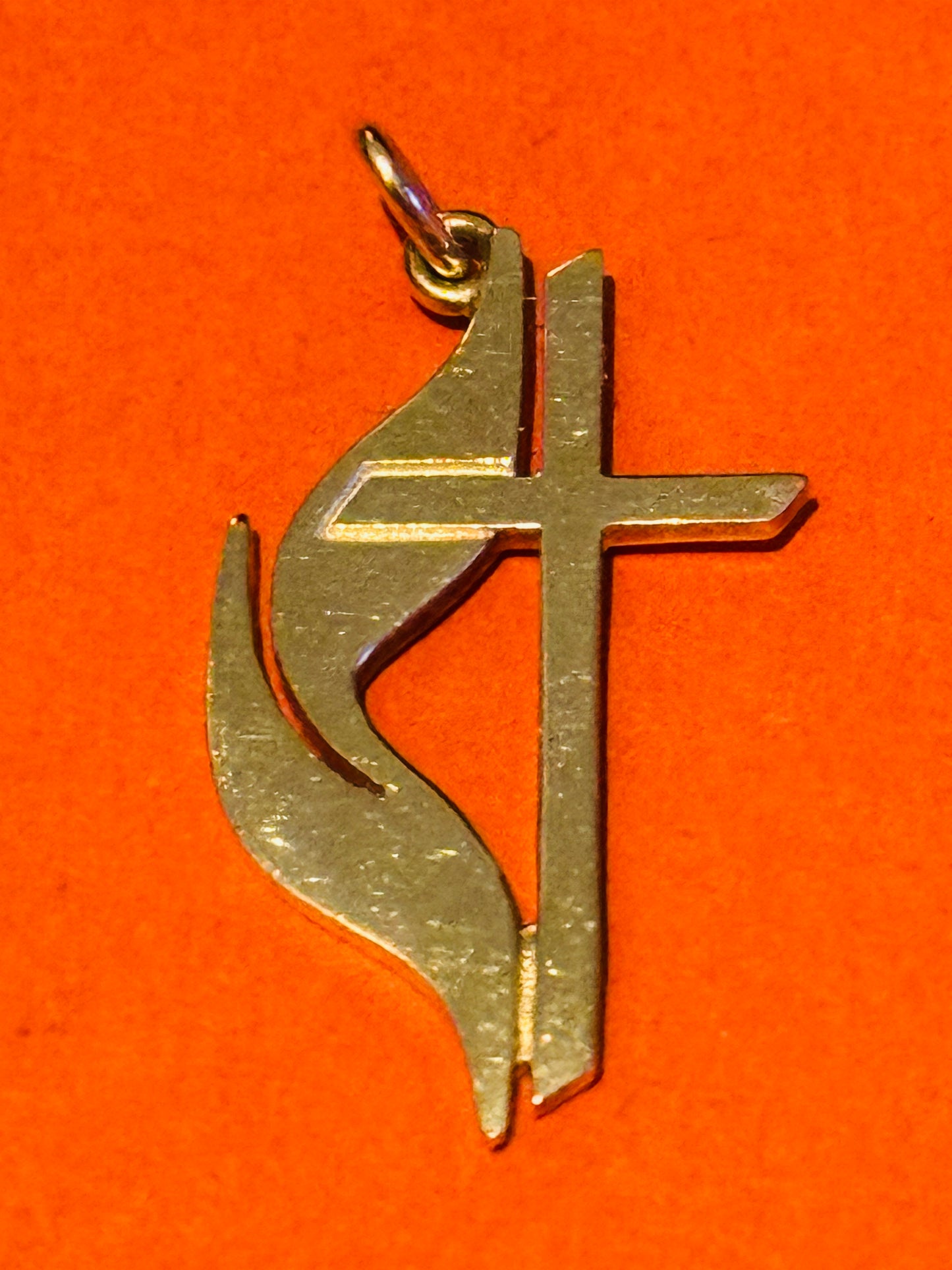 Pre owned James Avery Retired 14k Gold Methodist Cross Pendant or Charm