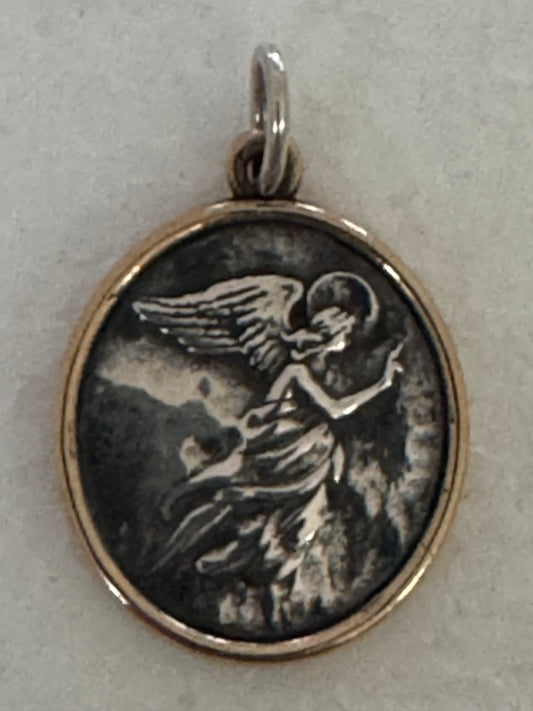James Avery Retired Silver and Bronze Sapharina Angel Pendant or Charm