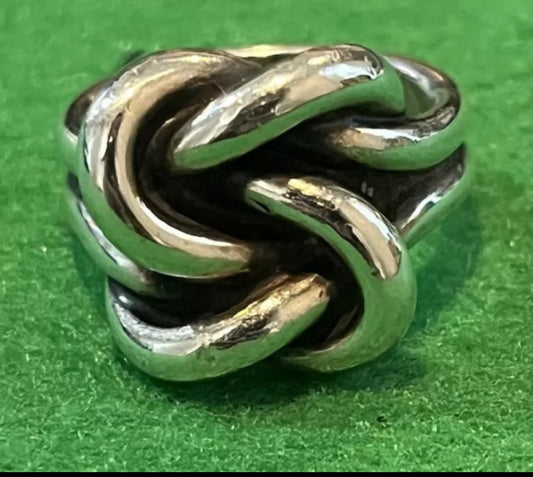 Pre-Owned James Avery Retired Large Lovers Knot Silver Ring Size 7