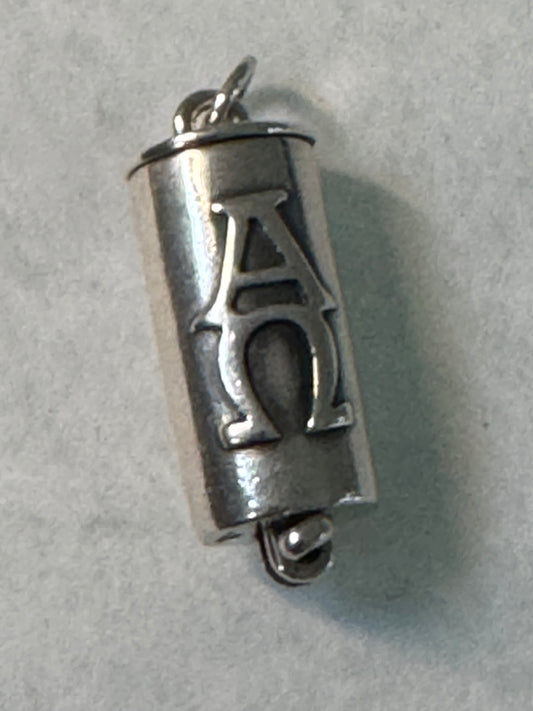 Pre Owned James Avery RETIRED RARE HTF Silver Alpha Omega Chi Rho Prayer Scroll Capsule