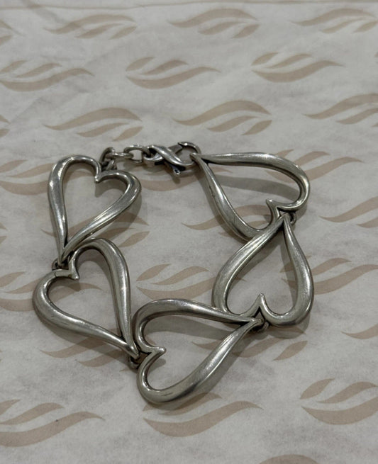 Pre-Owned James Avery Retired Sterling Silver Open Heart Bracelet
