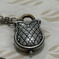 Pre-Owned James Avery Retired Sterling Silver & Bronze Owl Lock & Key Necklace
