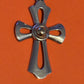 Pre Owned James Avery Retired Large Silver and 14k Gold Cross Pendant