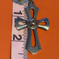 Pre Owned James Avery Retired Large Silver and 14k Gold Cross Pendant