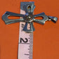 Pre Owned James Avery Retired Large Silver and 14k Gold Cross Pendant