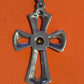 Pre Owned James Avery Retired Large Silver and 14k Gold Cross Pendant