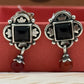 Pre-Owned James Avery RARE Retired Sterling Silver Onyx Carnelian Drop Dangle Earrings
