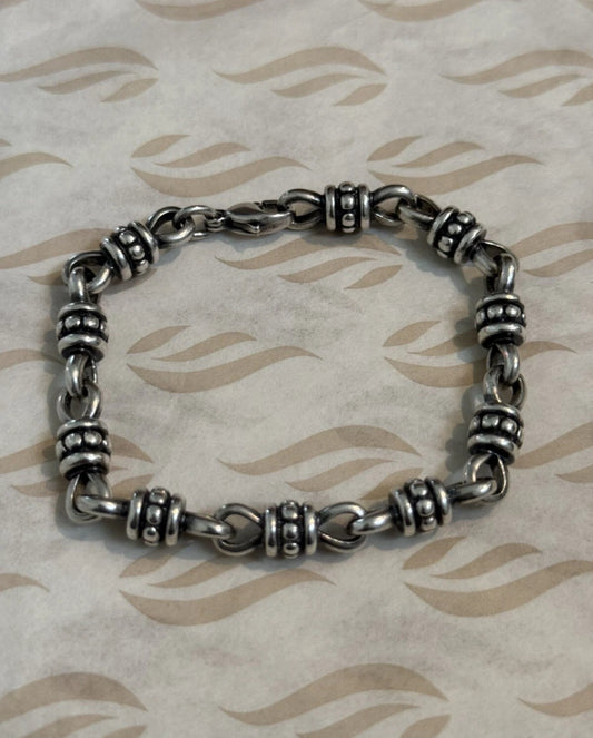 Pre-Owned James Avery Retired Sterling Silver Beaded Link 7.5” Bracelet