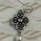 Pre-Owned James Avery Retired Sterling Silver Cross of Adoration Ear Hooks w/ Pearls