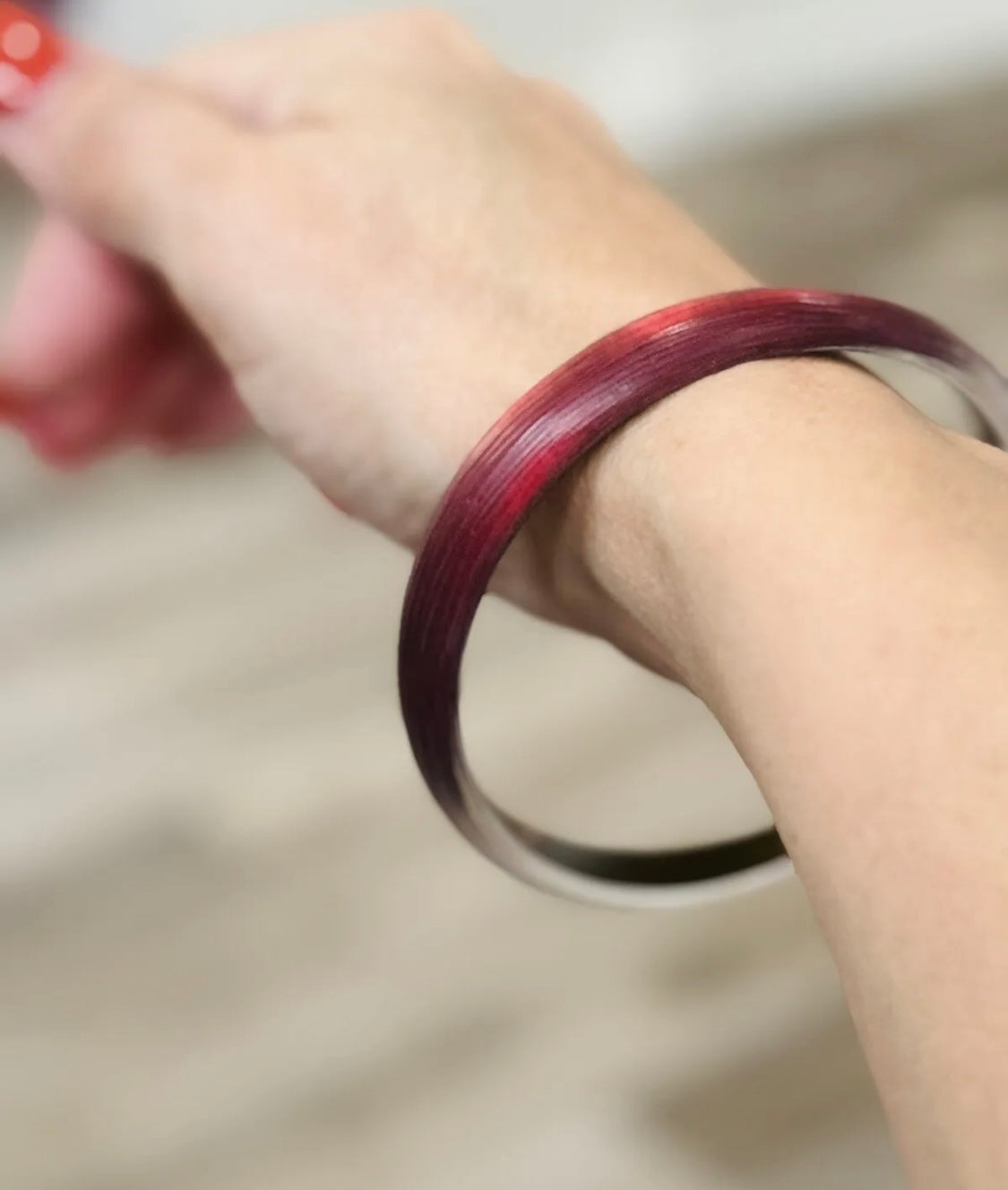 Pre Owned Alexis Bittar Lucite Plum Bangle Bracelet