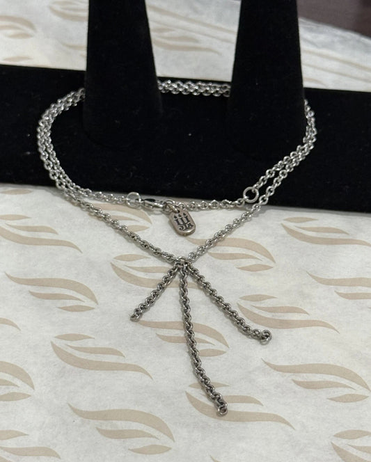 Pre-Owned James Avery Retired 925 Silver Cascading Charm Adjustable 16”-18” Necklace Chain