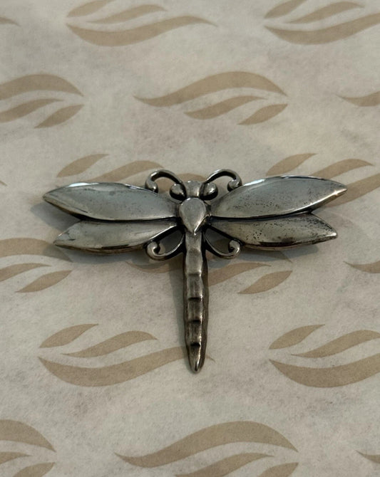 Pre-Owned James Avery Retired Sterling Silver Dragon Fly Pin Brooch