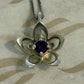 Pre-Owned James Avery Retired 925 Silver Star Flower & Amethyst Pendant w/ 18”Necklace
