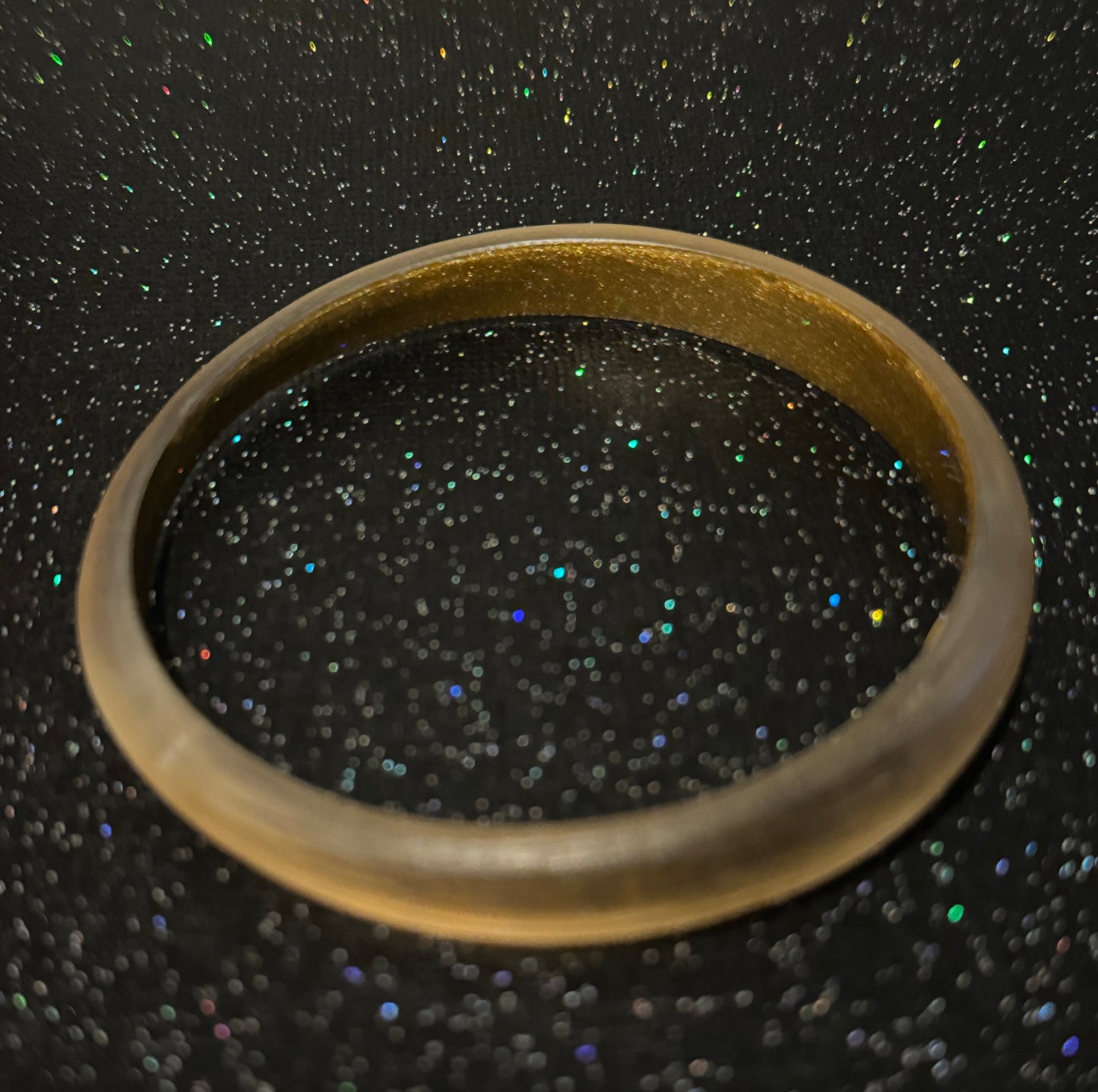 Pre Owned Alexis Bittar Lucite Liquid Gold Bangle Bracelet