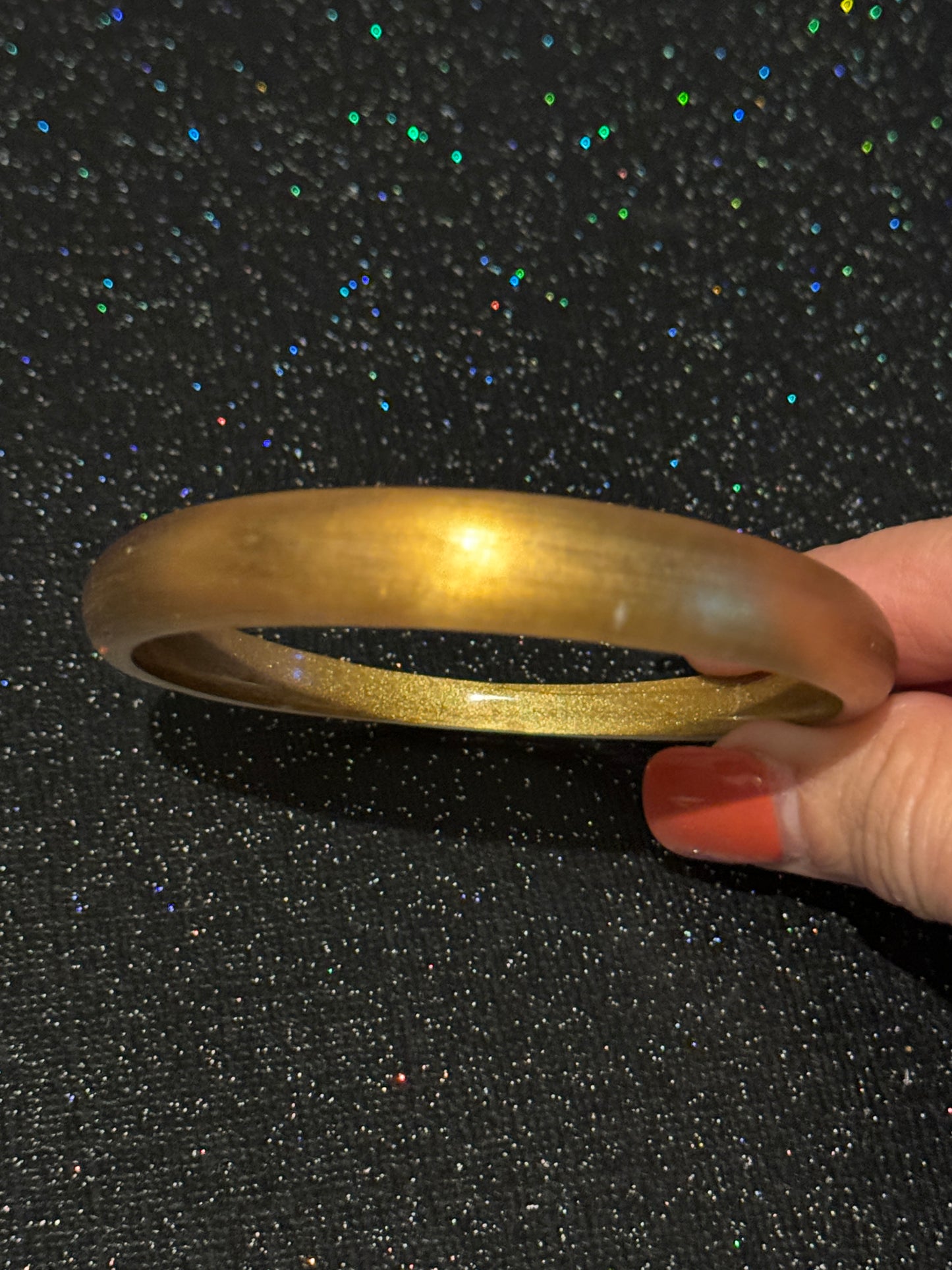 Pre Owned Alexis Bittar Lucite Liquid Gold Bangle Bracelet