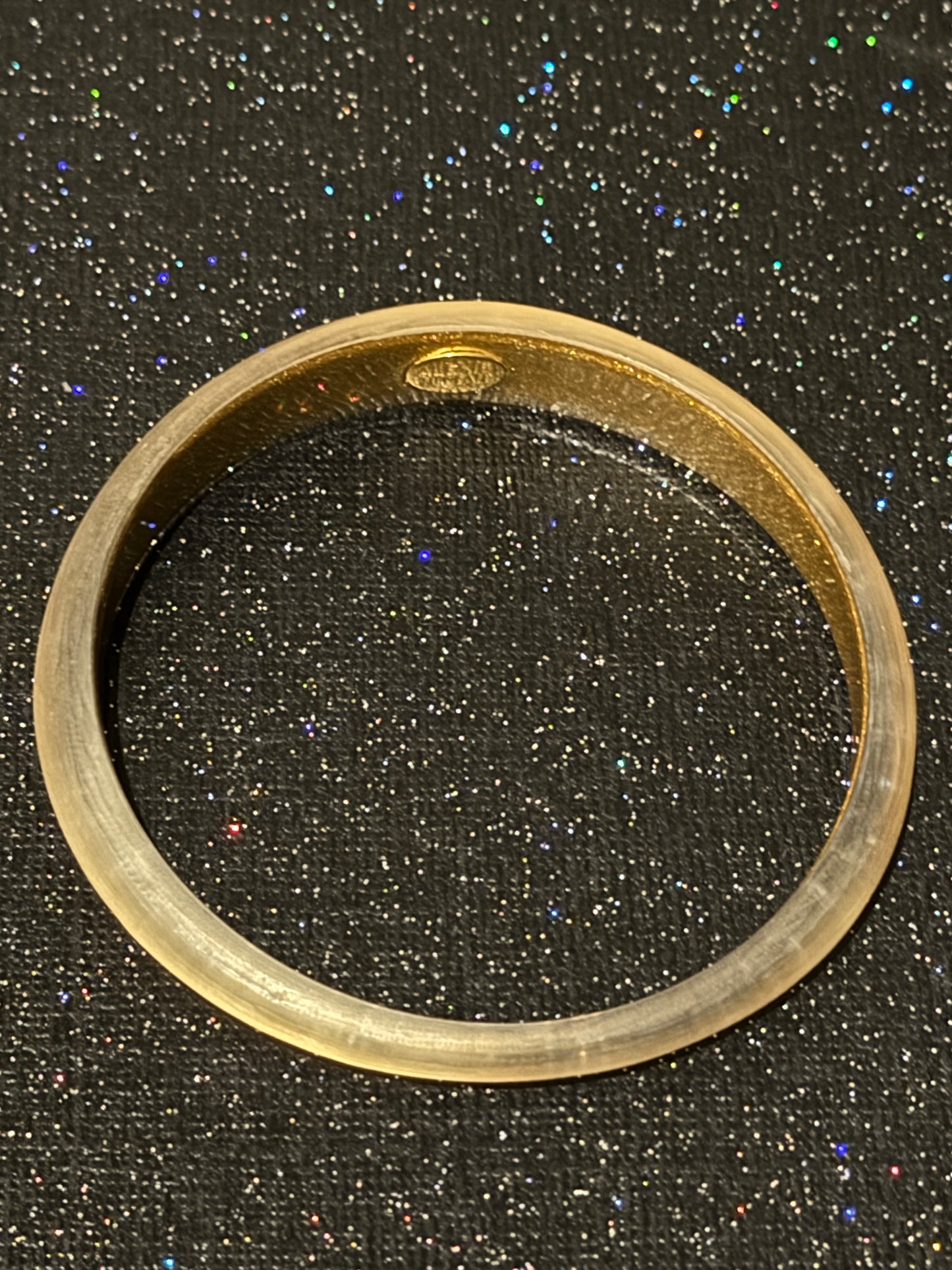 Pre Owned Alexis Bittar Lucite Liquid Gold Bangle Bracelet