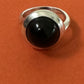 Pre Owned James Avery Retired RARE Silver And Black Round Onyx Cabochon Ring Size 7