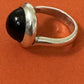 Pre Owned James Avery Retired RARE Silver And Black Round Onyx Cabochon Ring Size 7