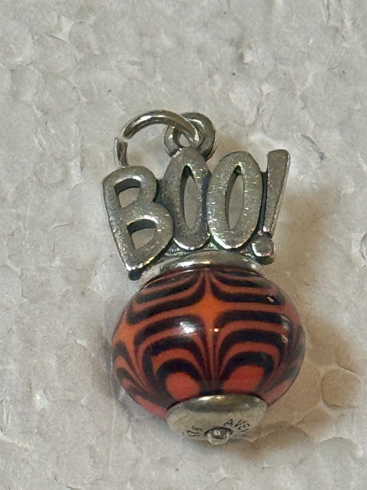 James Avery Retired HTF BOO Glass Art Finial Bead Charm