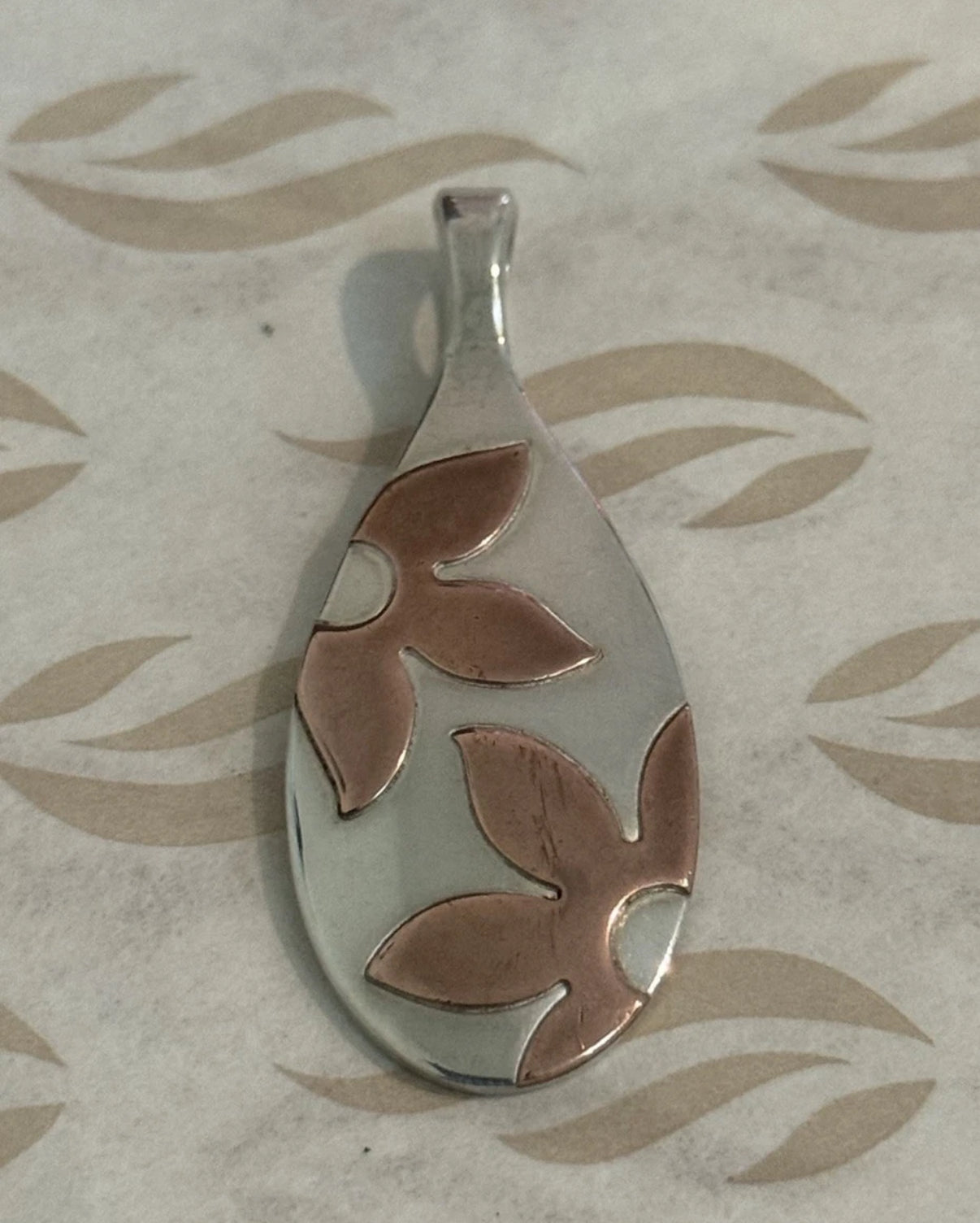 Pre-Owned James Avery Retired Copper Floating Flowers Sterling Silver Pendant