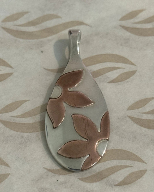 Pre-Owned James Avery Retired Copper Floating Flowers Sterling Silver Pendant