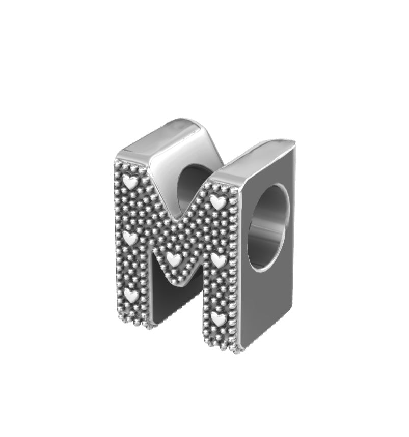 Pre Owned 925 Silver PANDORA M Initial Charm Slider