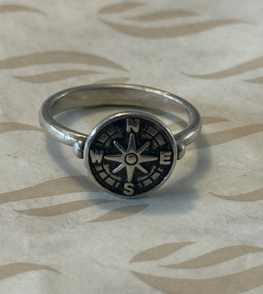 Pre-Owned James Avery Retired Sterling Silver “Life’s a Journey” Ring Size 10