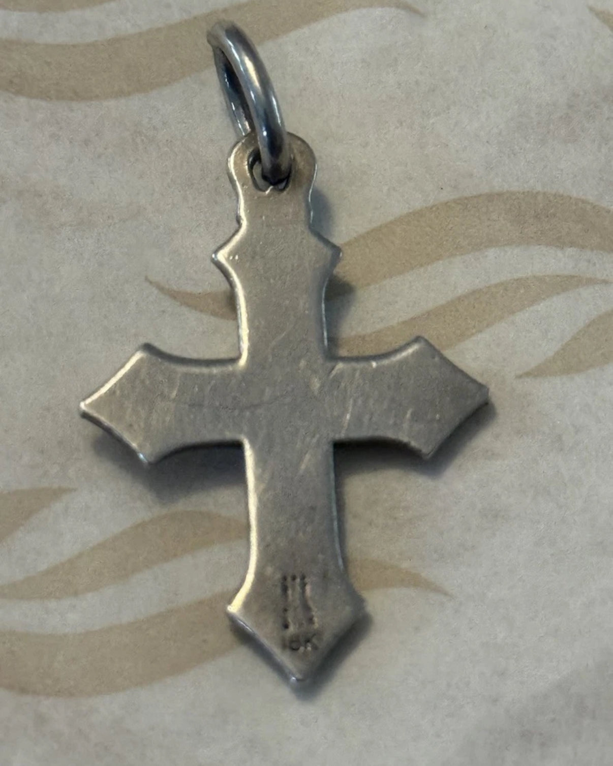 Pre-Owned James Avery Retired Sterling Silver & 18k Gold Passion Cross Pendant