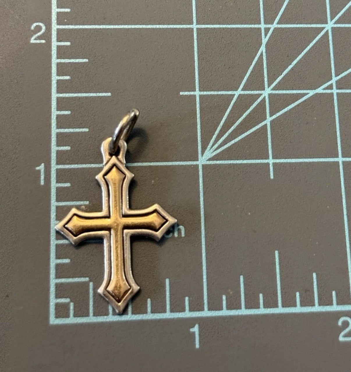 Pre-Owned James Avery Retired Sterling Silver & 18k Gold Passion Cross Pendant