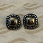 Pre-Owned James Avery Retired Sterling 14k Gold Beaded Dome Earrings
