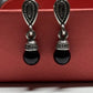 Pre-Owned James Avery Retired Sterling Silver Dangle Black Onyx Silver Earrings