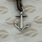 Pre-Owned James Avery Retired Sterling Silver Anchor Hook Leather 3” Bracelet