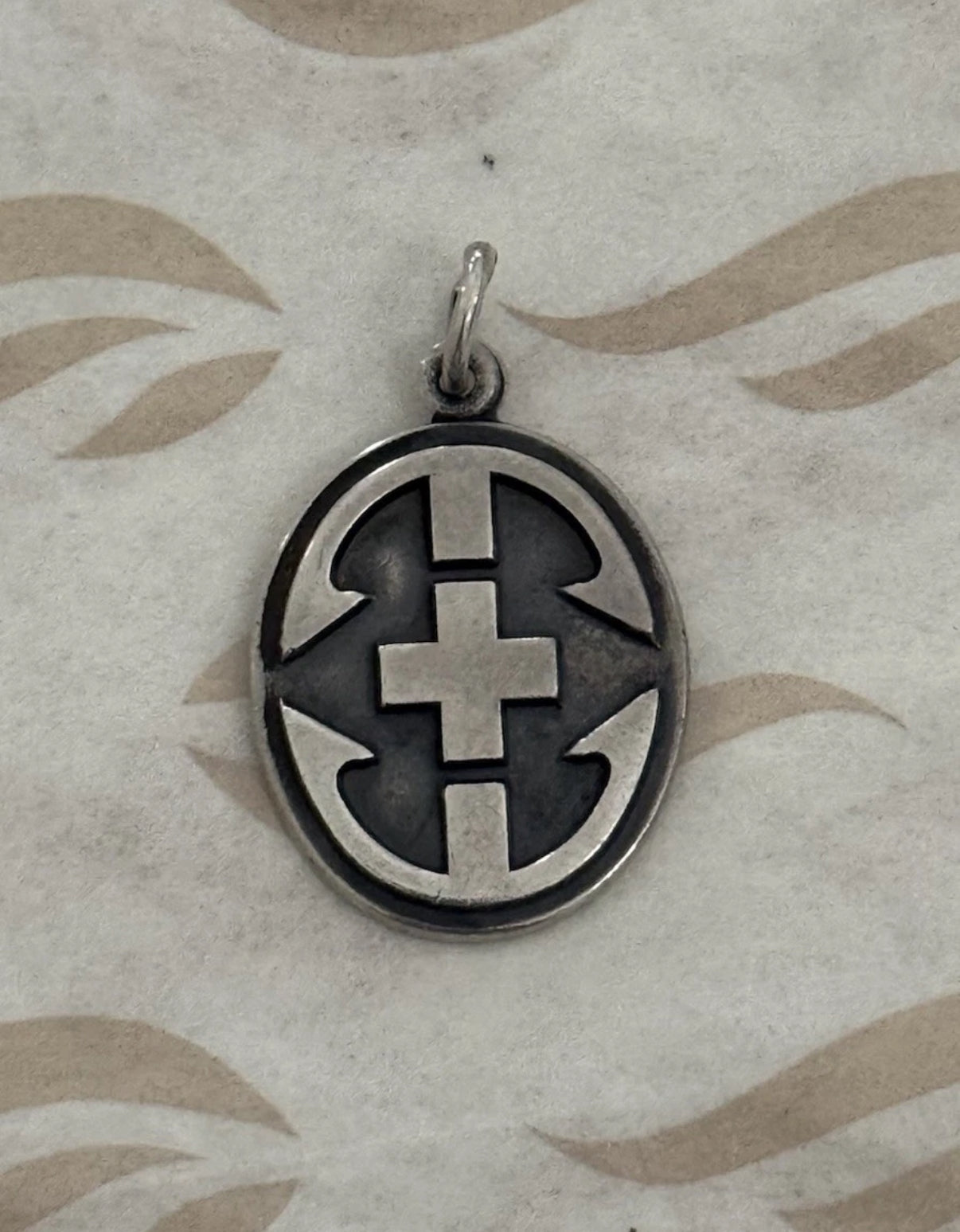 Pre-Owned James Avery Sterling Silver RARE RETIRED Cross & Double Anchor Pendant
