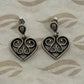 Pre-Owned James Avery Retired Sterling Silver French Heart Scroll Dangle Earrings