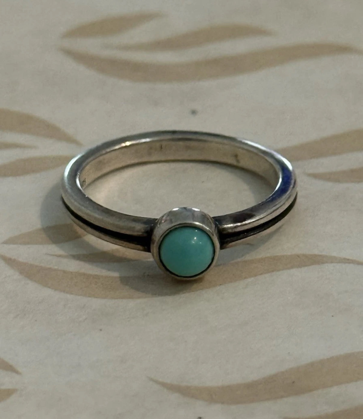Pre-Owned James Avery Retired Sterling Silver And Turquoise Ring Size 4