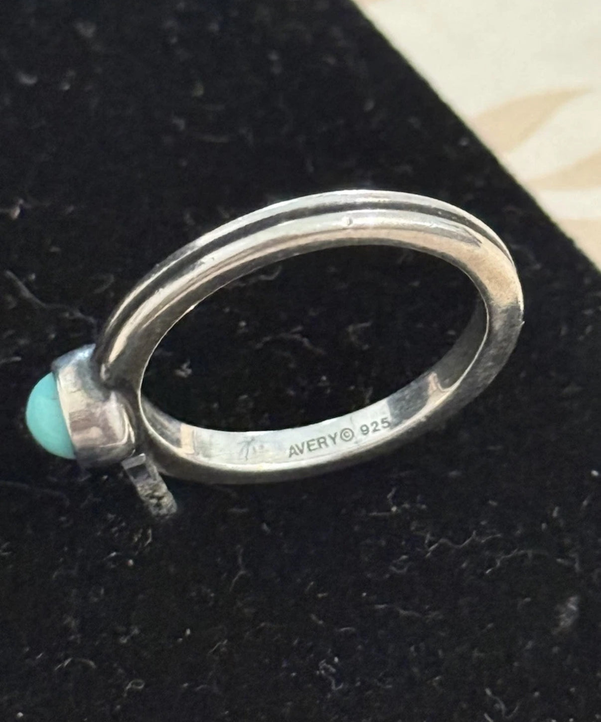 Pre-Owned James Avery Retired Sterling Silver And Turquoise Ring Size 4