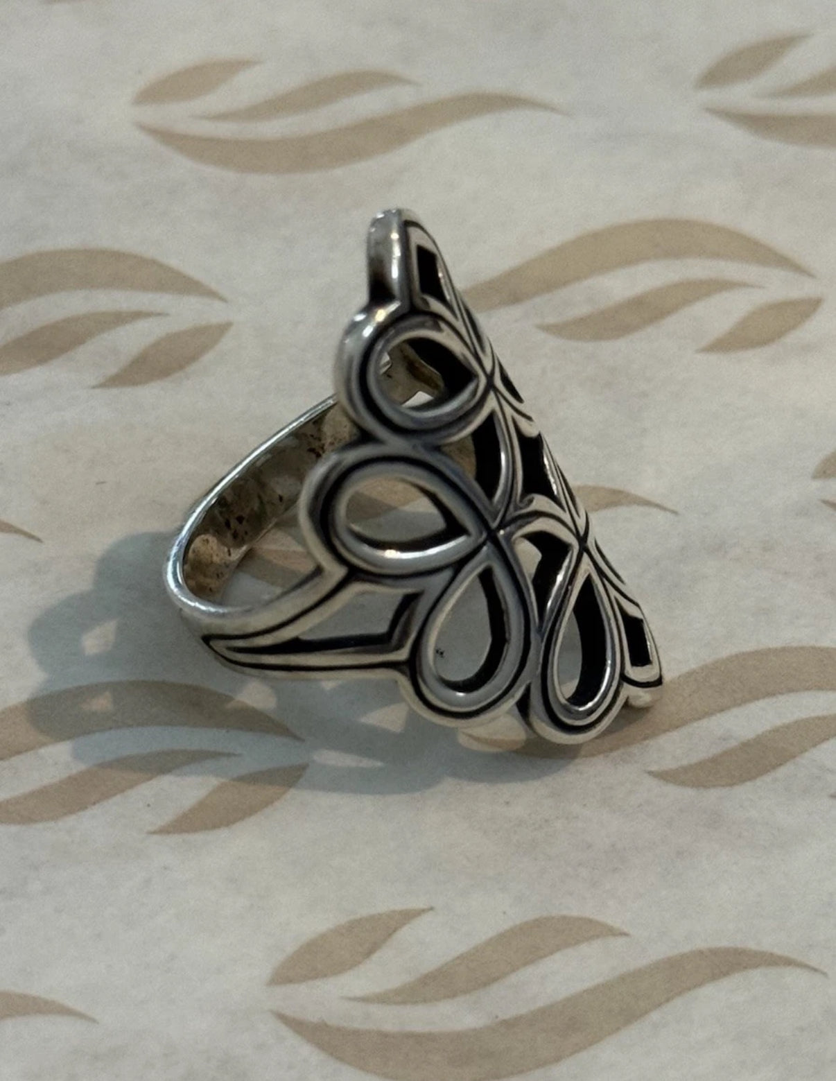 Pre-Owned James Avery Retired Sterling Silver Long Tracery Ring Size 8.5