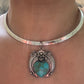 AUTHENTIC Native American Navajo Kingman Sterling Silver Turquoise Heart Pendant