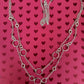 Pre Owned Retired Forged Circles Silver Necklace HFT 38” Adjustable