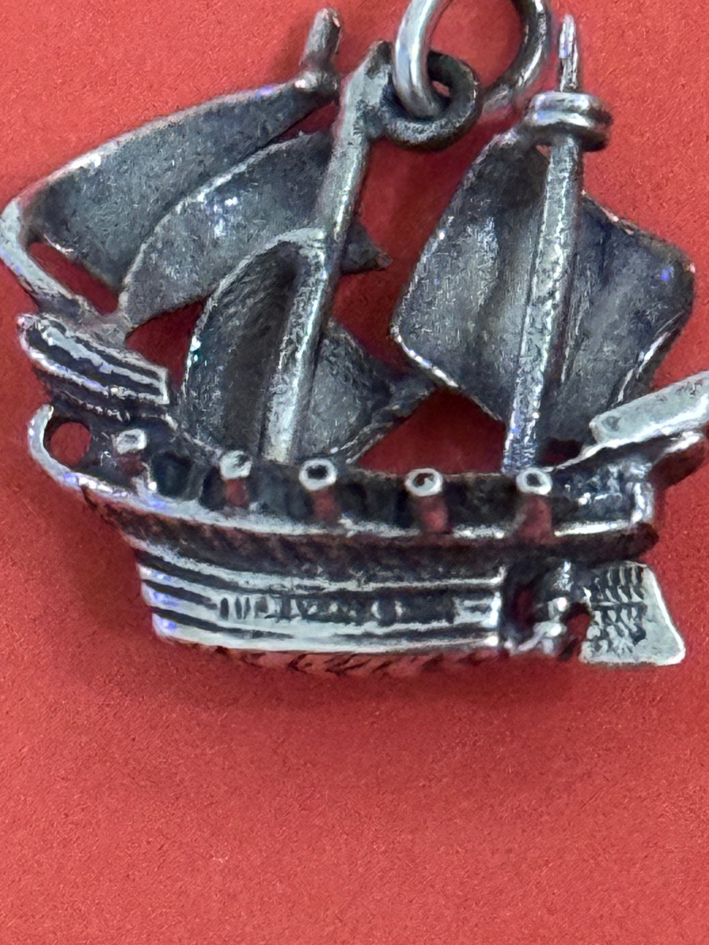 Pre Owned James Avery Retired EXTREMELY RARE Silver Pirate Ship Charm or Pendant