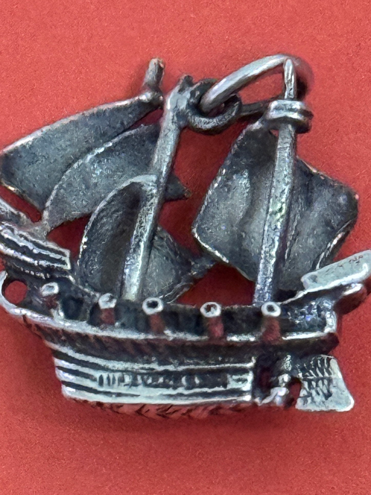 Pre Owned James Avery Retired EXTREMELY RARE Silver Pirate Ship Charm or Pendant