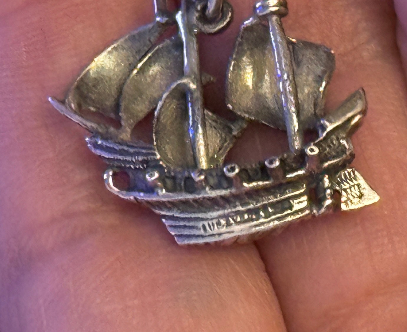 Pre Owned James Avery Retired EXTREMELY RARE Silver Pirate Ship Charm or Pendant