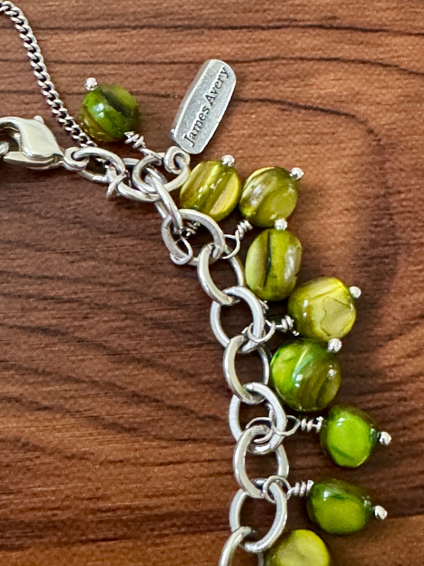 James Avery Silver Charm Bracelet Green Mother of Pearl Enhancer Charms Cha Cha Design