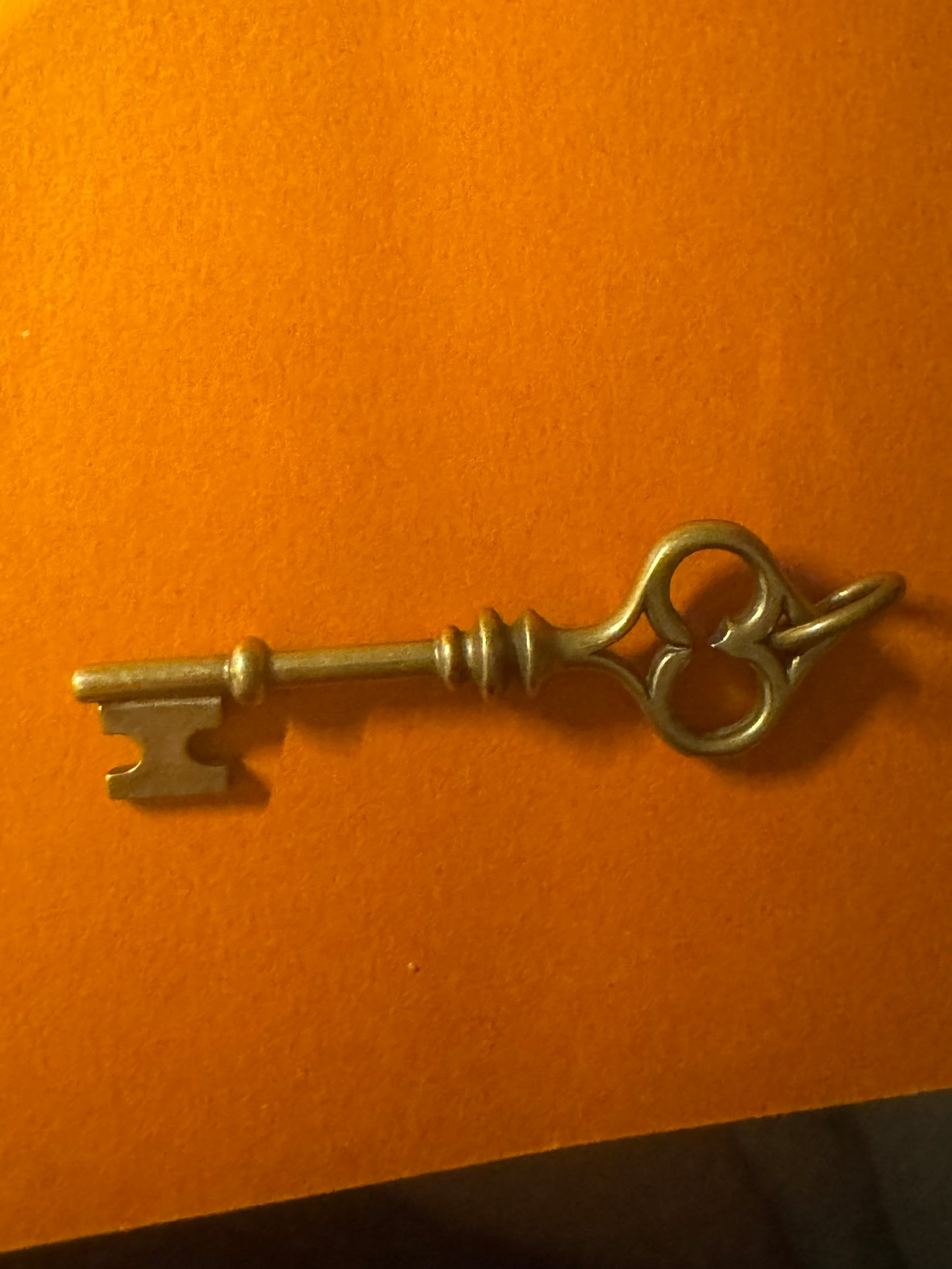 Pre Owned James Avery RETIRED Bronze Renaissance Key Pendant Skeleton Key