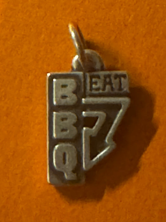 Pre Owned James Avery Retired Eat BBQ Silver Charm