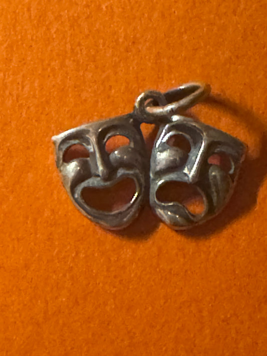 Pre Owned James Avery Retired Hard To Find Theater Drama Masks Silver Charm