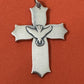 Pre Owned James Avery Retired Silver Descending Dove Holy Spirit Cross In Box And Pouch 3”