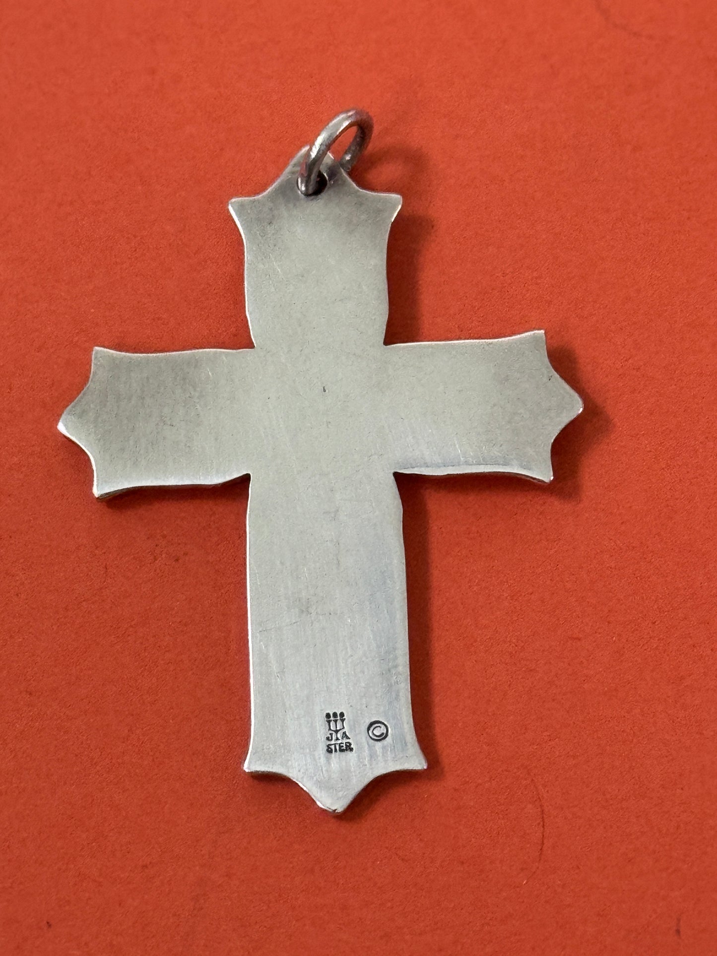 Pre Owned James Avery Retired Silver Descending Dove Holy Spirit Cross In Box And Pouch 3”