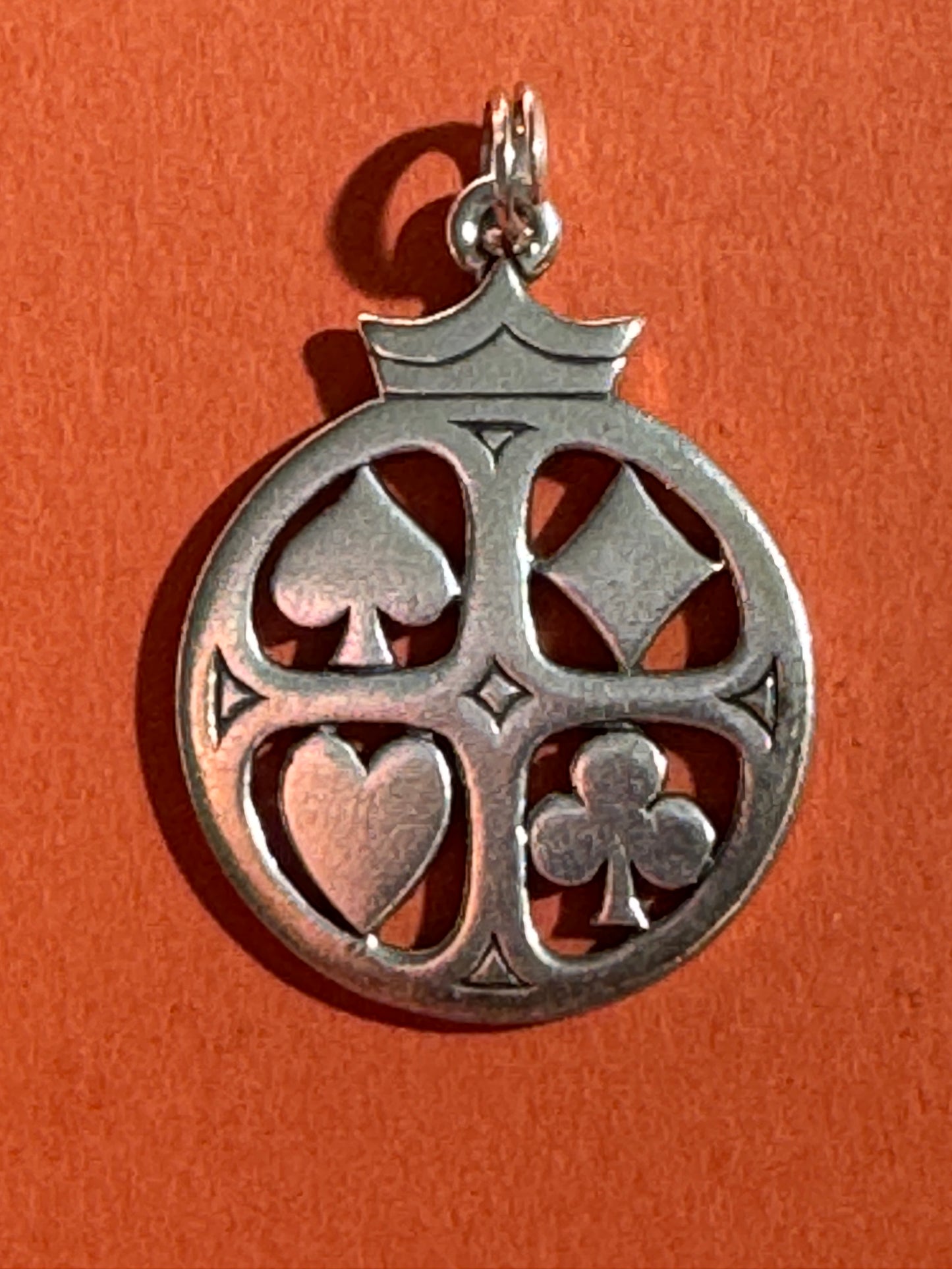 Pre Owned James Avery Retired RARE Suit Of Playing Cards Silver Charm or Pendant